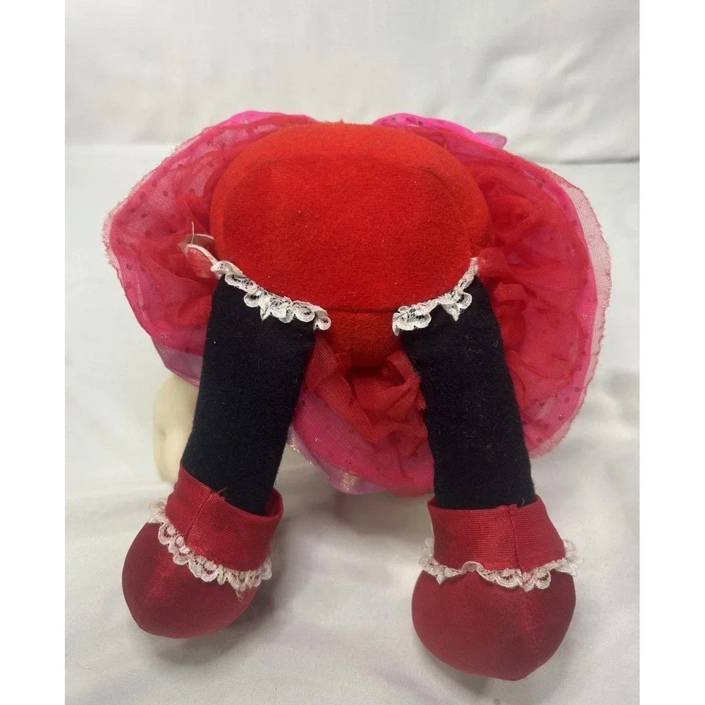 Disney Minnie Mouse Plush Doll Hard Plastic Head Red Pink Sparkle Outfit 12